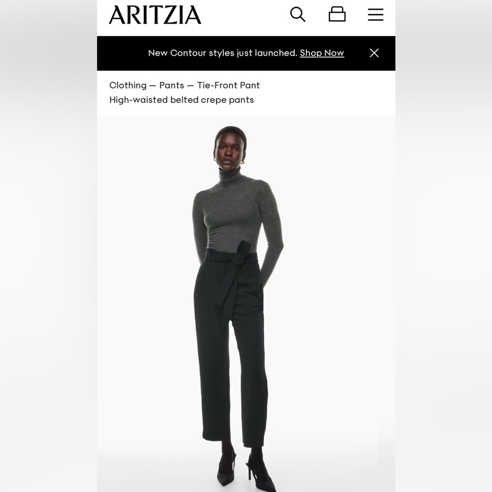 Wilfred Tie-Front (R) Black Pants